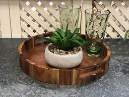 Acacia Wood Round Serving Tray