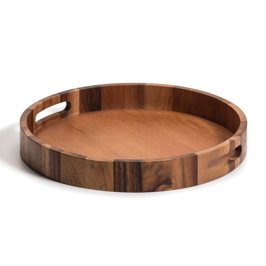 Acacia Wood Round Serving Tray