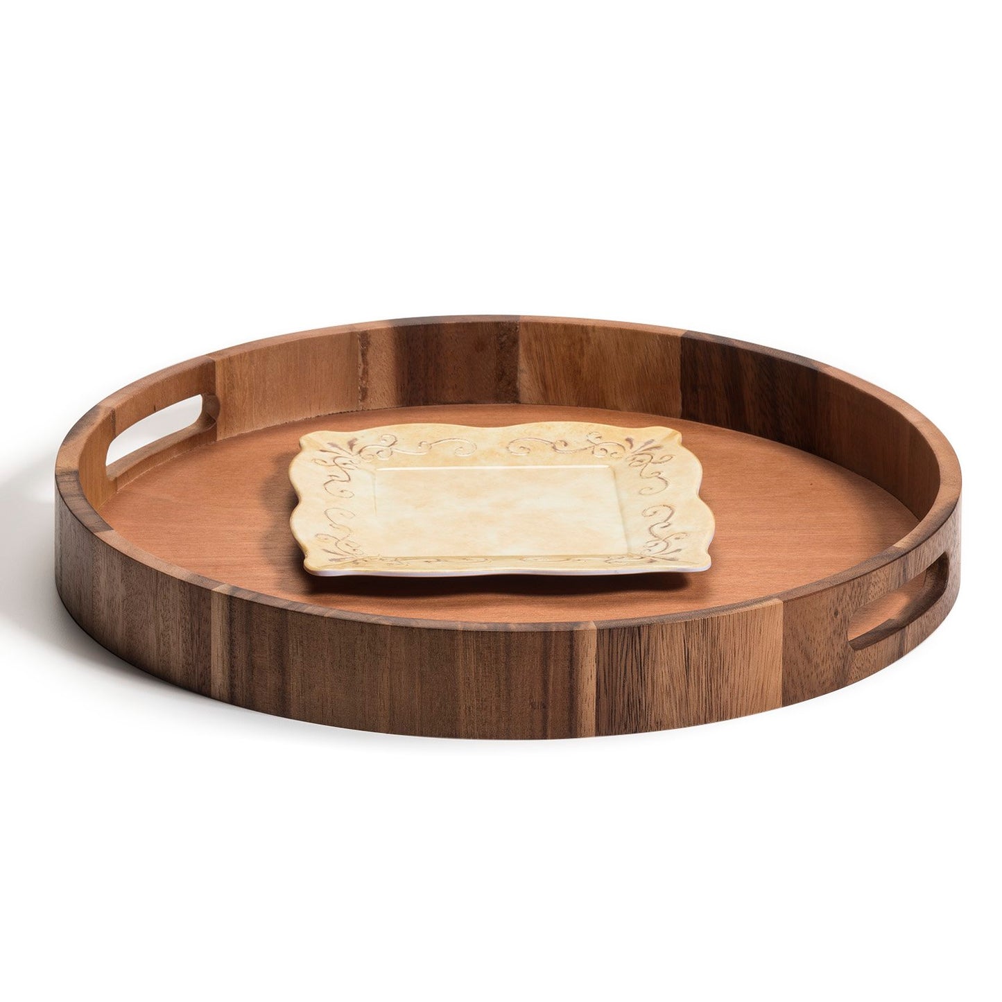 Acacia Wood Round Serving Tray