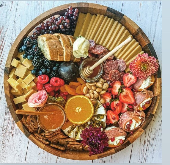 Acacia Wood Round Serving Tray